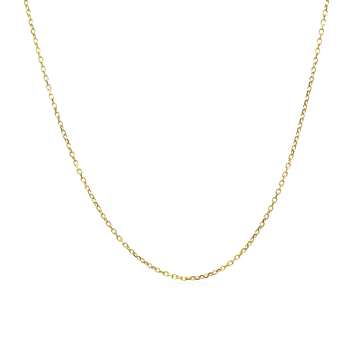 14k Yellow Gold Diamond Cut Cable Link Chain (0.87 mm)