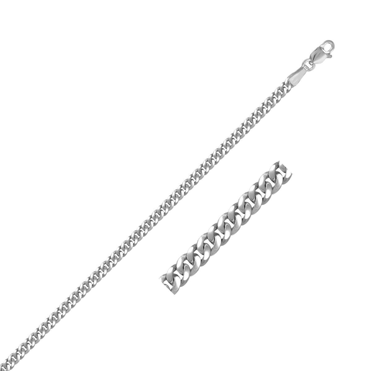 14K White Gold Gourmette Chain (2.80 mm)