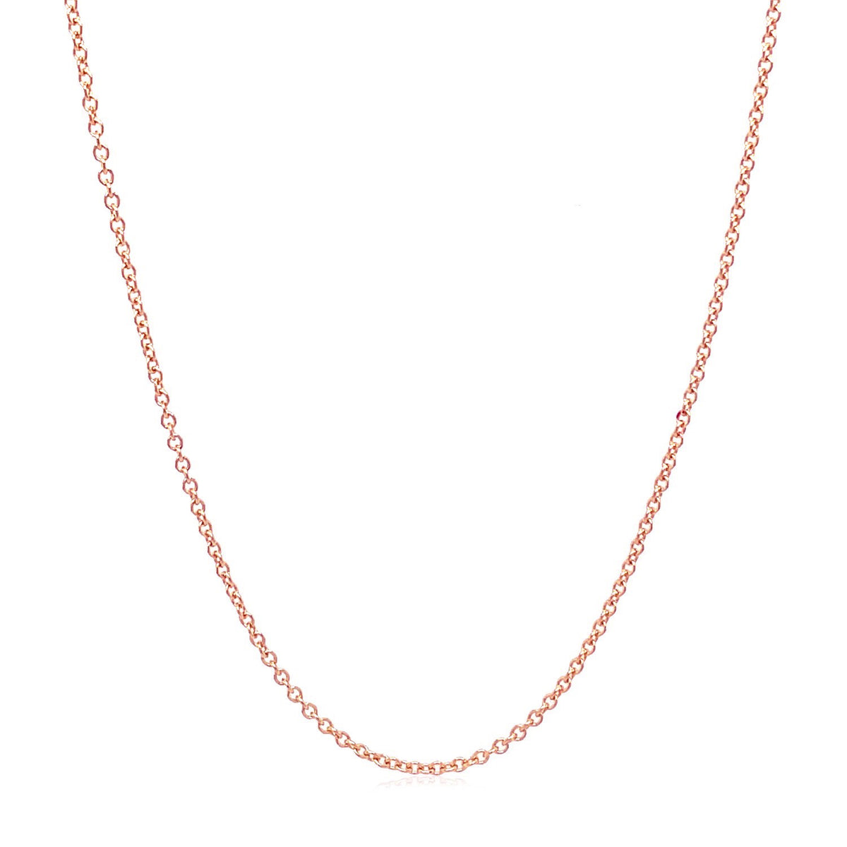 14k Rose Gold Round Cable Link Chain (1.25 mm)