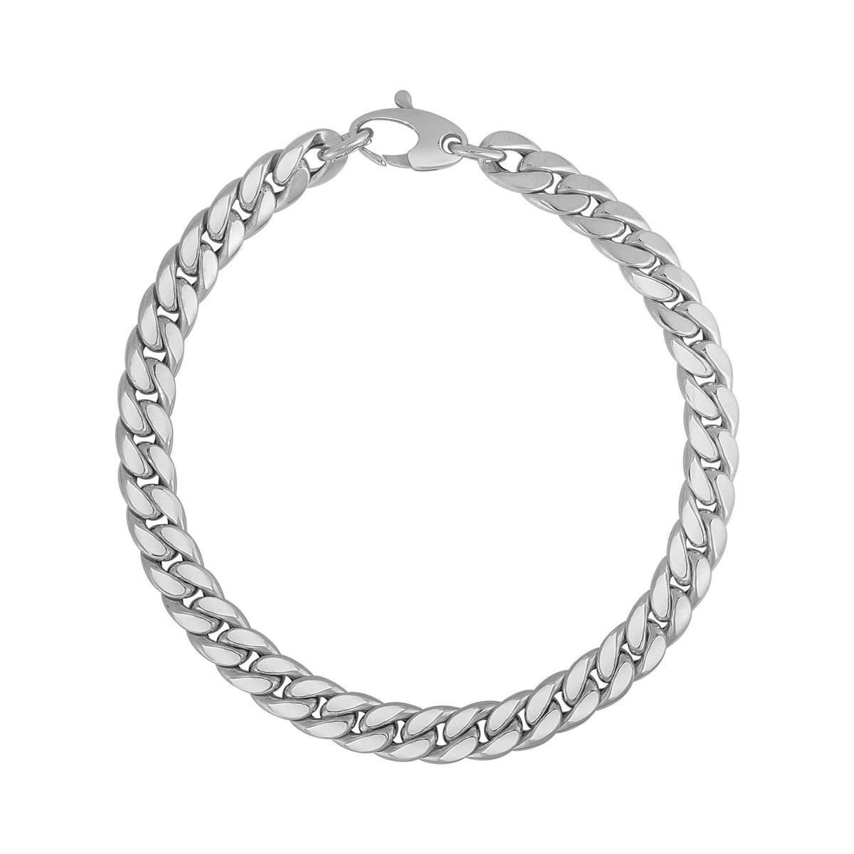 14K White Gold Cuban Link Bracelet (5.90 mm)