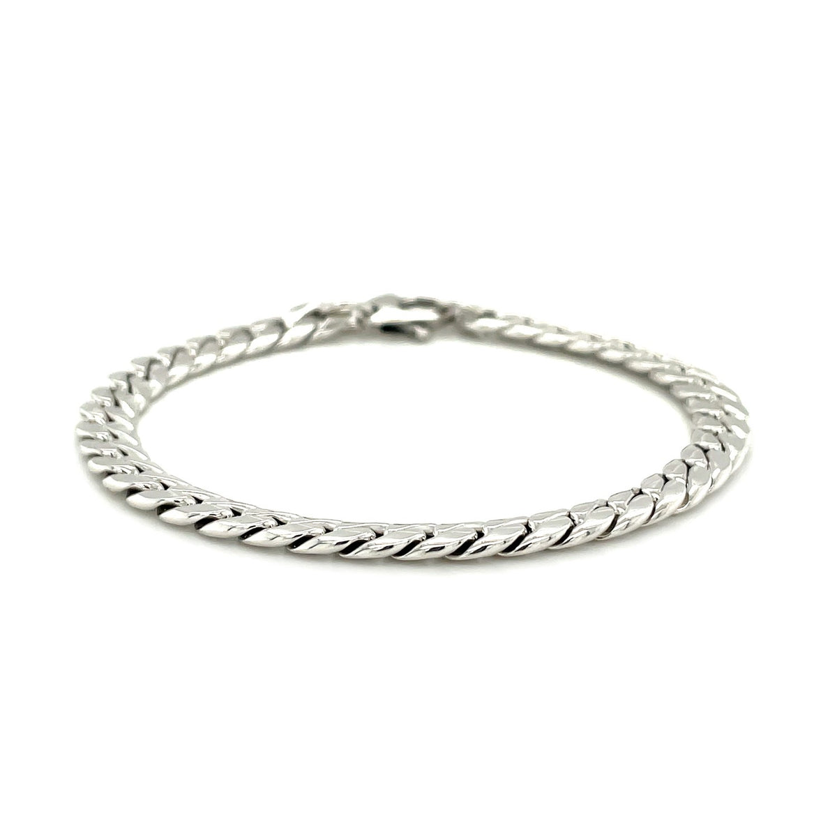 14K White Gold Cuban Link Bracelet (5.90 mm)