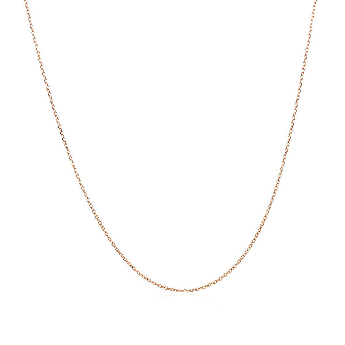 14k Rose Gold Diamond Cut Cable Link Chain (0.68 mm)