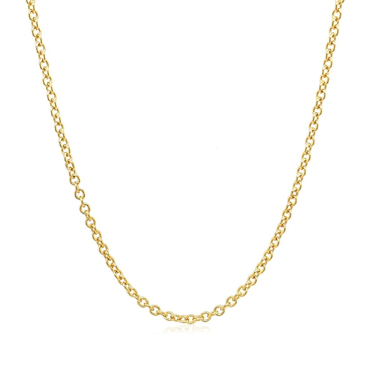 14k Yellow Gold Round Cable Link Chain (1.90 mm)