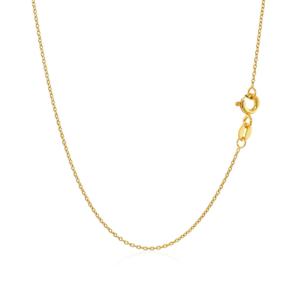 14k Yellow Gold Oval Cable Link Chain (0.97 mm)