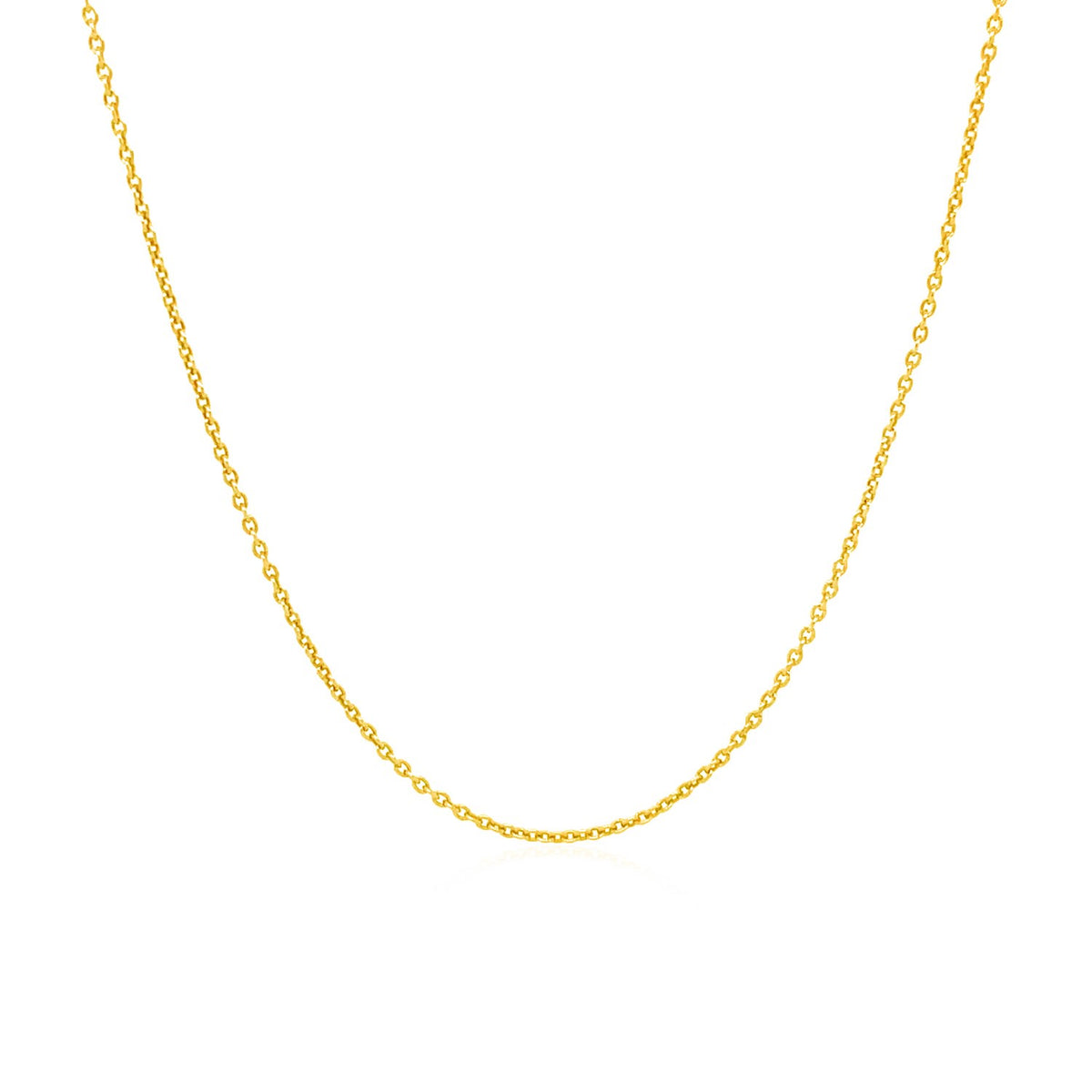 14k Yellow Gold Round Cable Link Chain (1.10 mm)