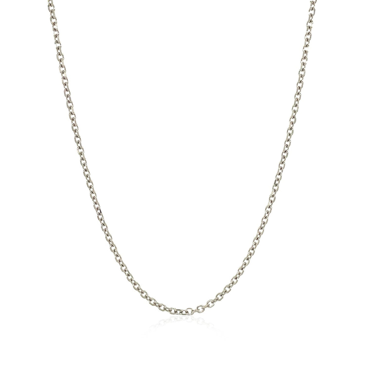 18k White Gold Diamond Cut Cable Link Chain (1.40 mm)