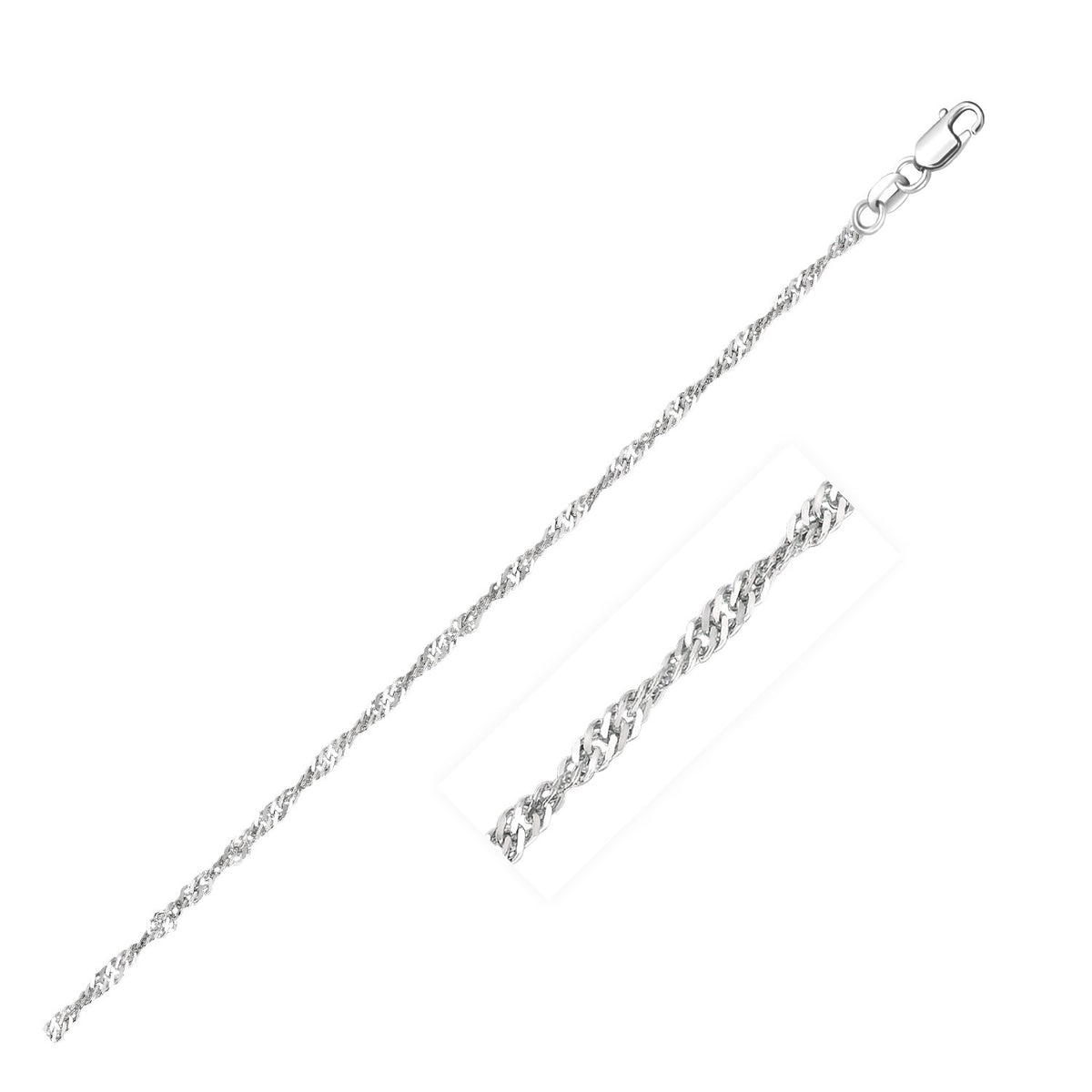 14k White Gold Singapore Chain (1.80 mm)