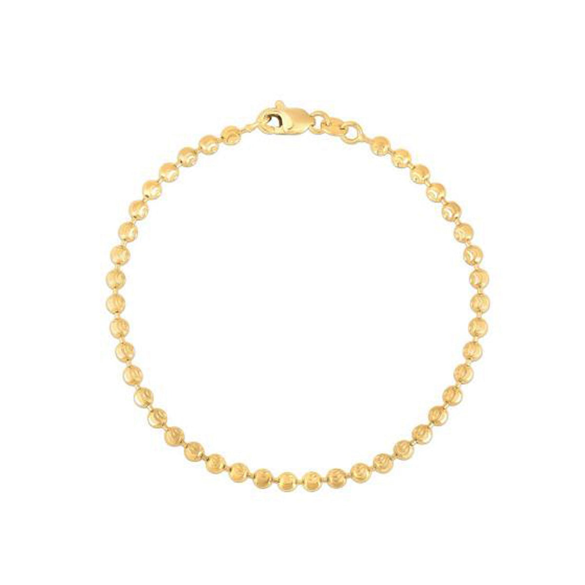 Moon Cut Bead Chain Bracelet in 14k Yellow Gold  (3.00 mm)