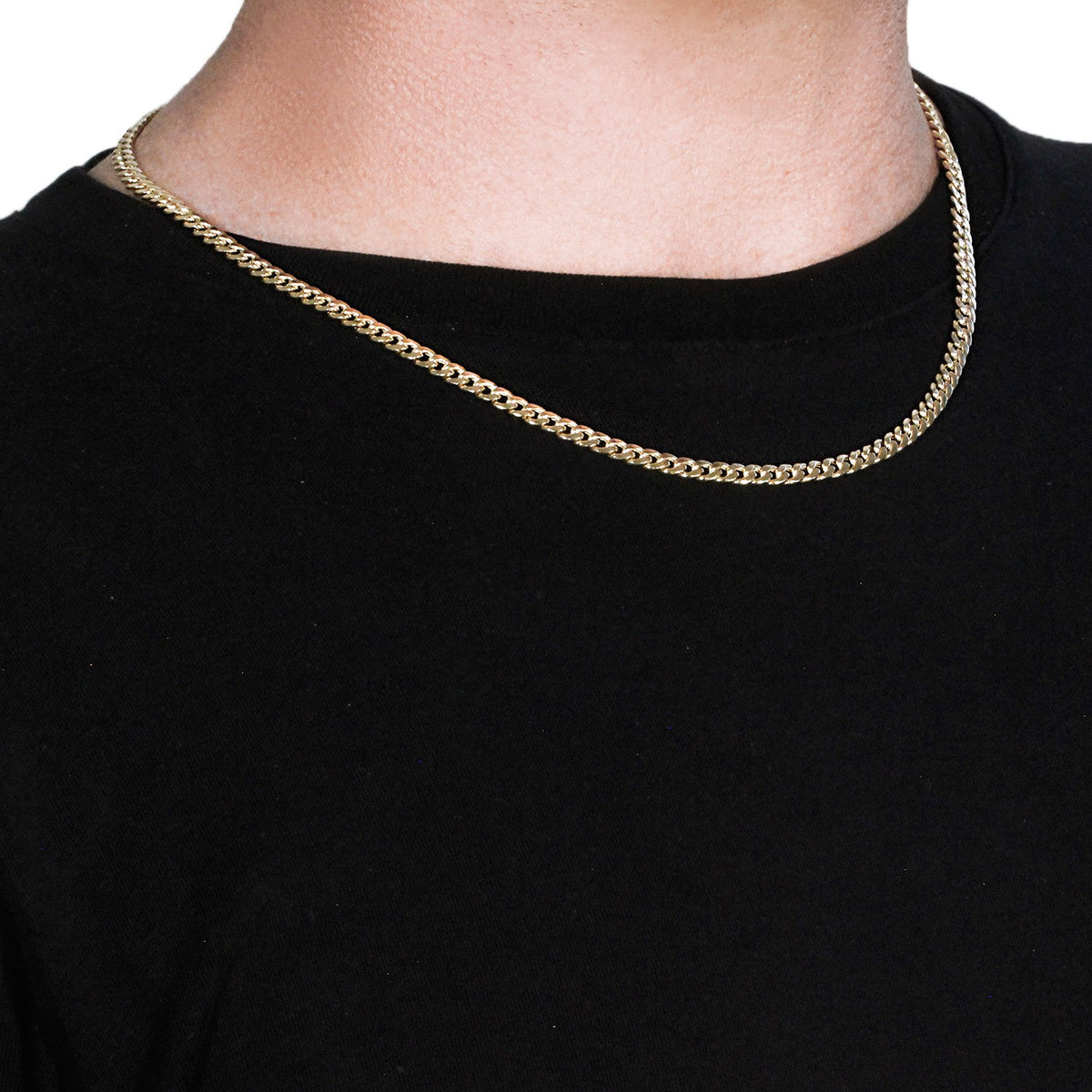 10k Yellow Gold Miami Cuban Semi Solid Chain (4.50 mm)