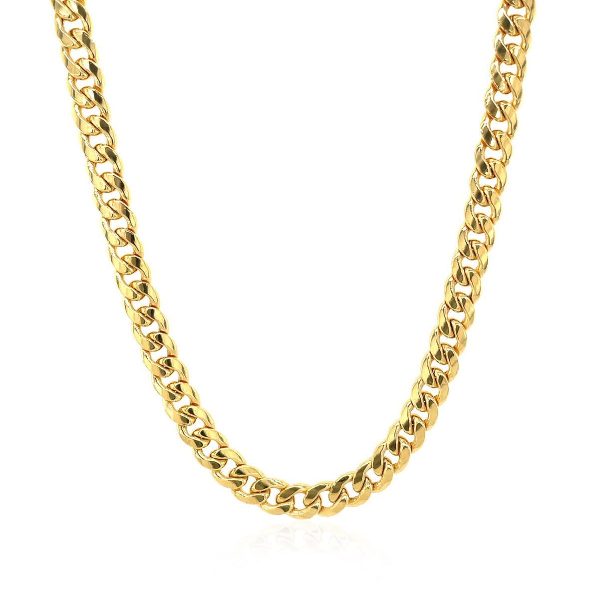 10k Yellow Gold Miami Cuban Semi Solid Chain (4.50 mm)