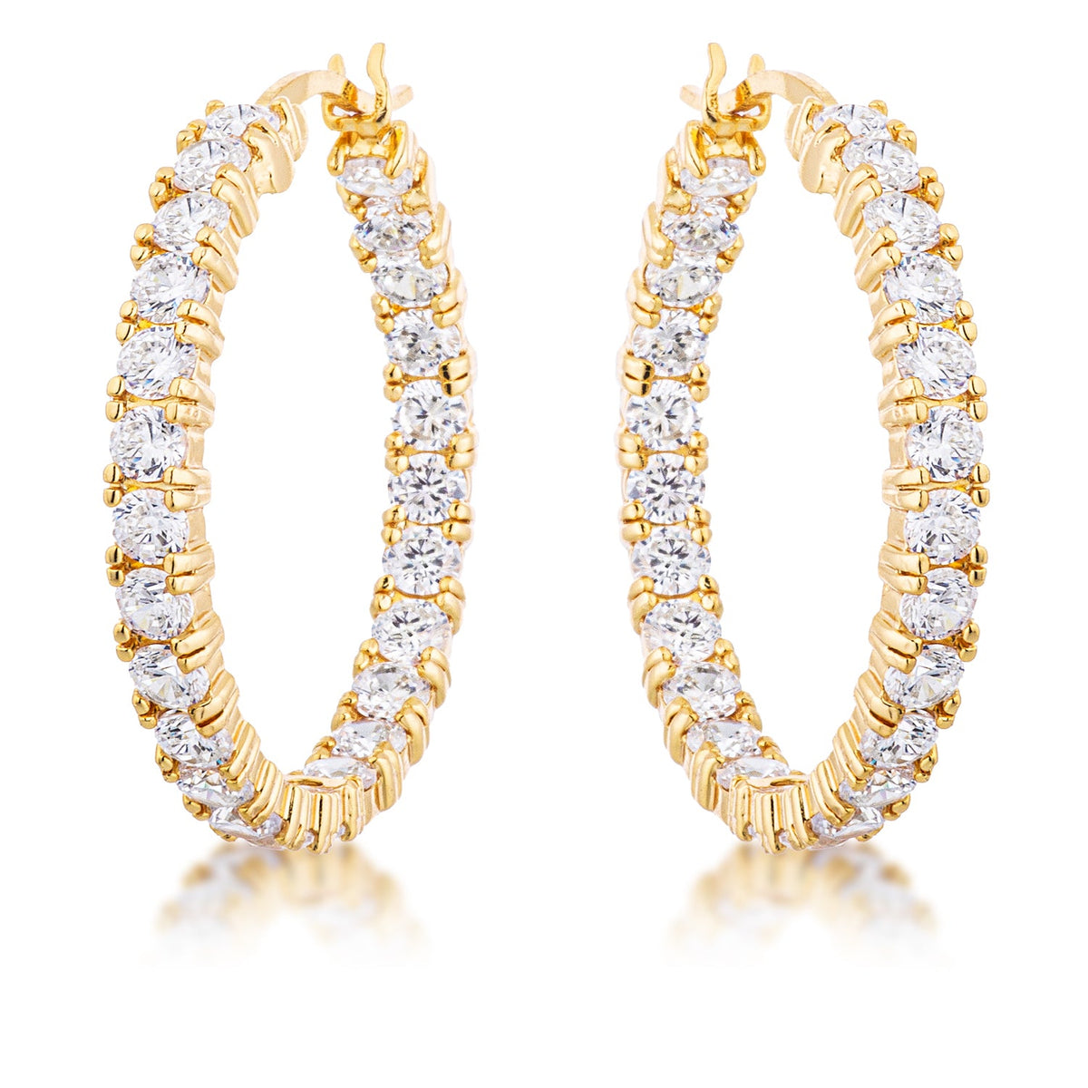 18k Gold Plated Eternity Hoop Earrings