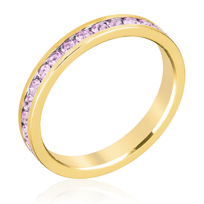 Stylish Lavender Crystal Eternity Ring, &lt;b&gt;Size 5&lt;/b&gt;