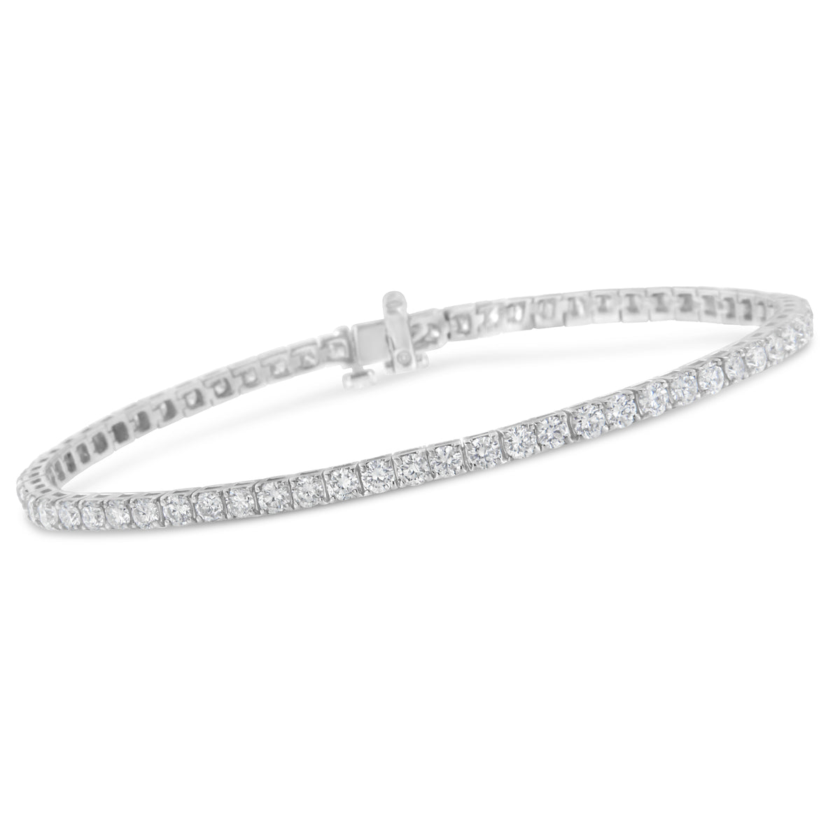 IGI Certified 4.0 Cttw Diamond 14K White Gold Classic 7” Tennis Bracelet (H-I Color, I1-I2 Clarity)