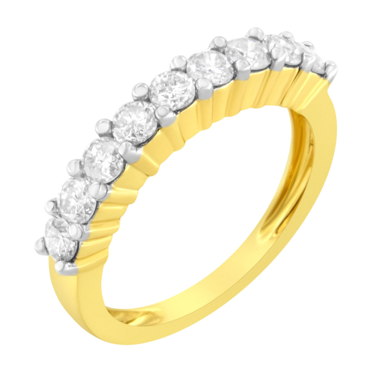 IGI Certified 10KT Yellow Gold 1 cttw Diamond Band Ring (J-K, I1-I2) - Size 7