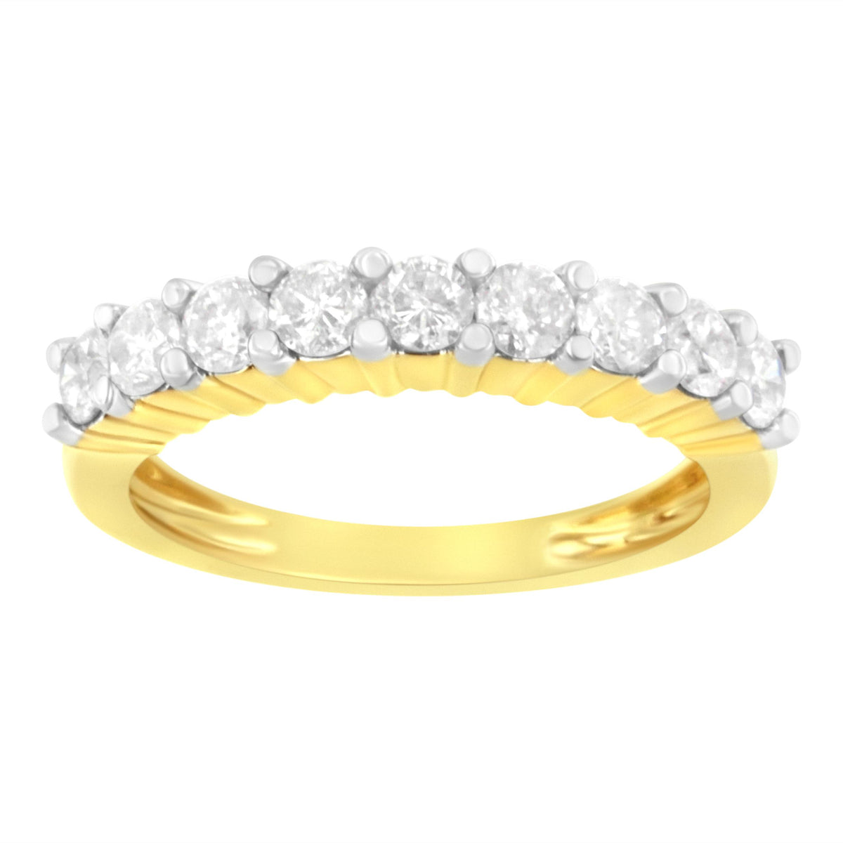 IGI Certified 10KT Yellow Gold 1 cttw Diamond Band Ring (J-K, I1-I2) - Size 7