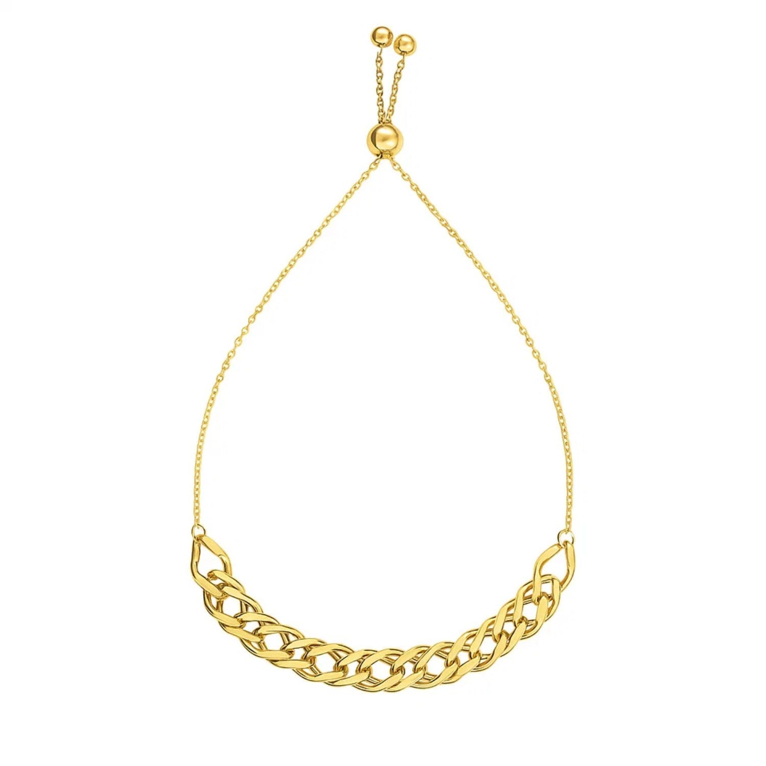 Adjustable Chain Bracelet in 14k Yellow Gold (5.00 mm) - LinkagejewelrydesignLinkagejewelrydesign