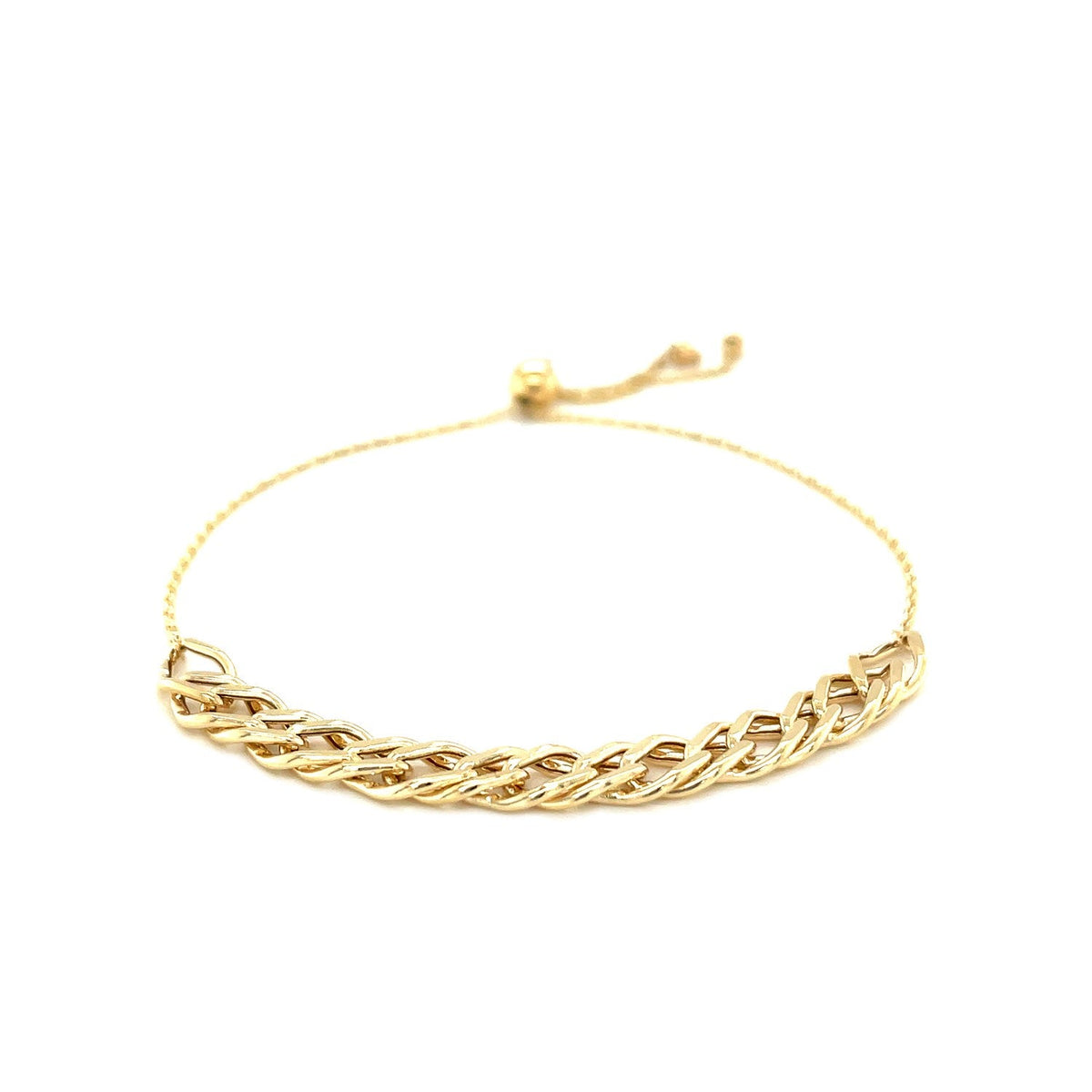 Adjustable Chain Bracelet in 14k Yellow Gold (5.00 mm) - LinkagejewelrydesignLinkagejewelrydesign