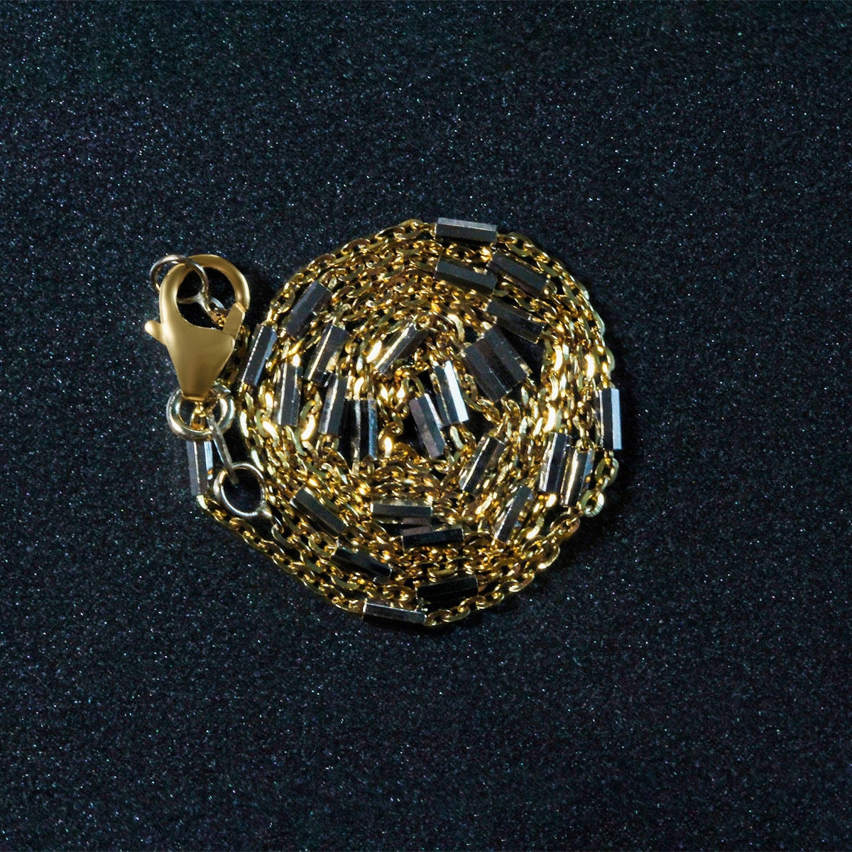 Bar Links Pendant Chain in 14k Two Tone Gold (1.00 mm) - LinkagejewelrydesignLinkagejewelrydesign