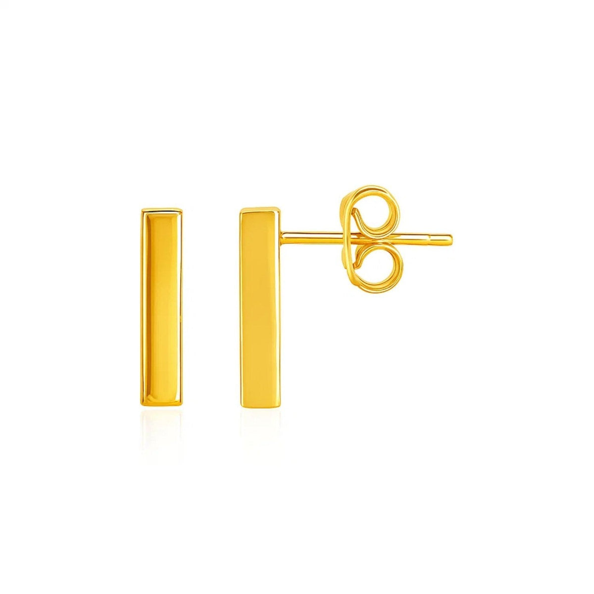 Bar Post Earrings in 14k Yellow Gold - LinkagejewelrydesignLinkagejewelrydesign