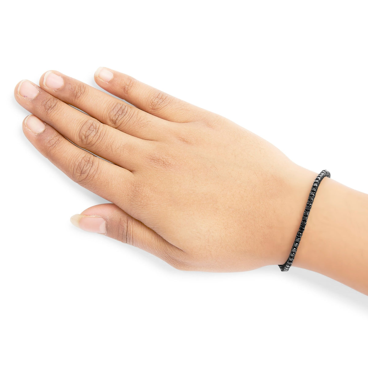 Black Rhodium Plated .925 Sterling Silver 5.00 Cttw Black Diamond Tennis Bracelet (Black Color, I2 - I3 Clarity) - 8.5 Inches - LinkagejewelrydesignLinkagejewelrydesign