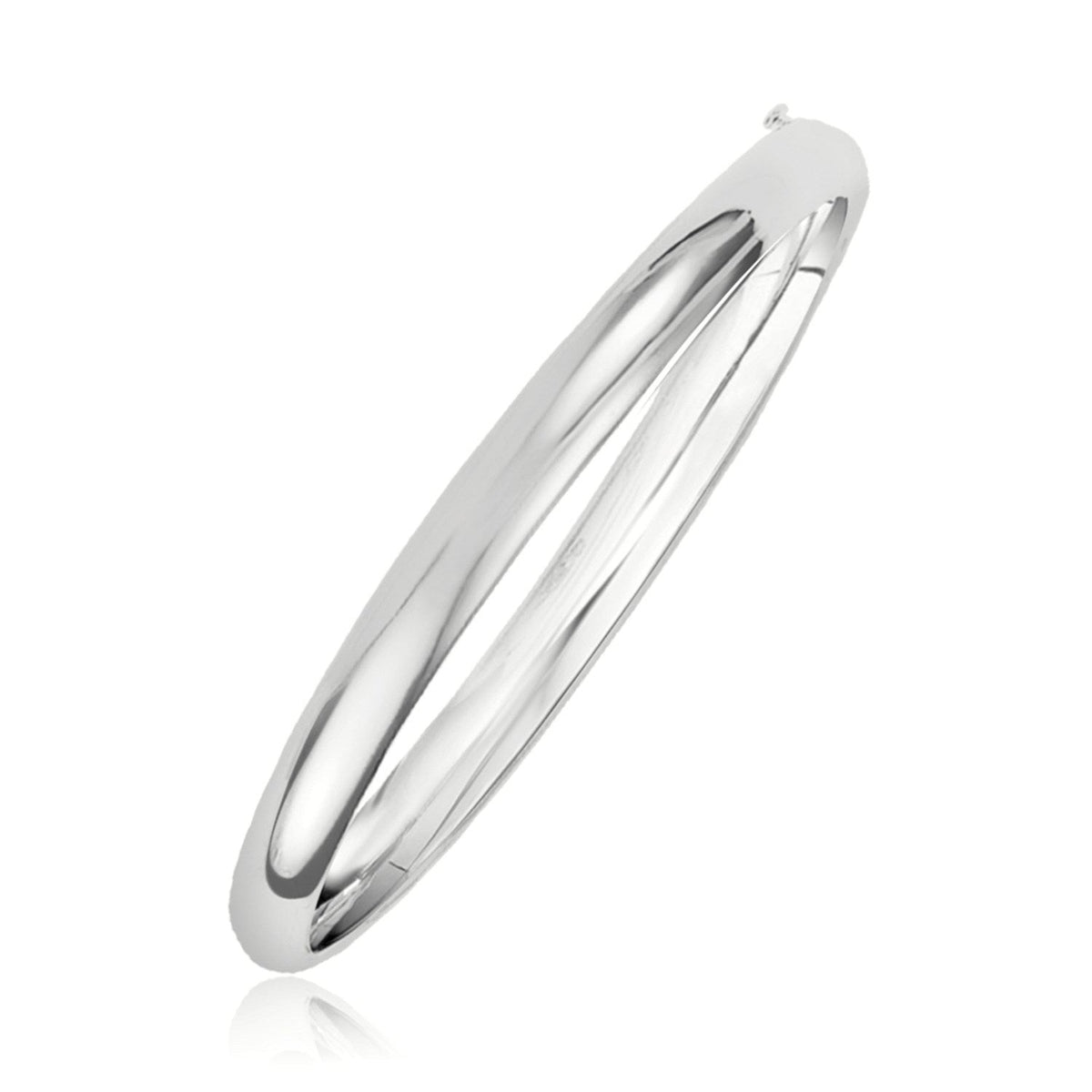 Classic Bangle in 14k White Gold (5.00 mm) - LinkagejewelrydesignLinkagejewelrydesign