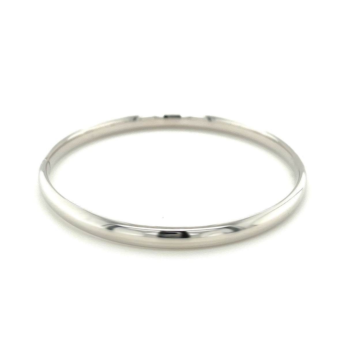 Classic Bangle in 14k White Gold (5.00 mm) - LinkagejewelrydesignLinkagejewelrydesign
