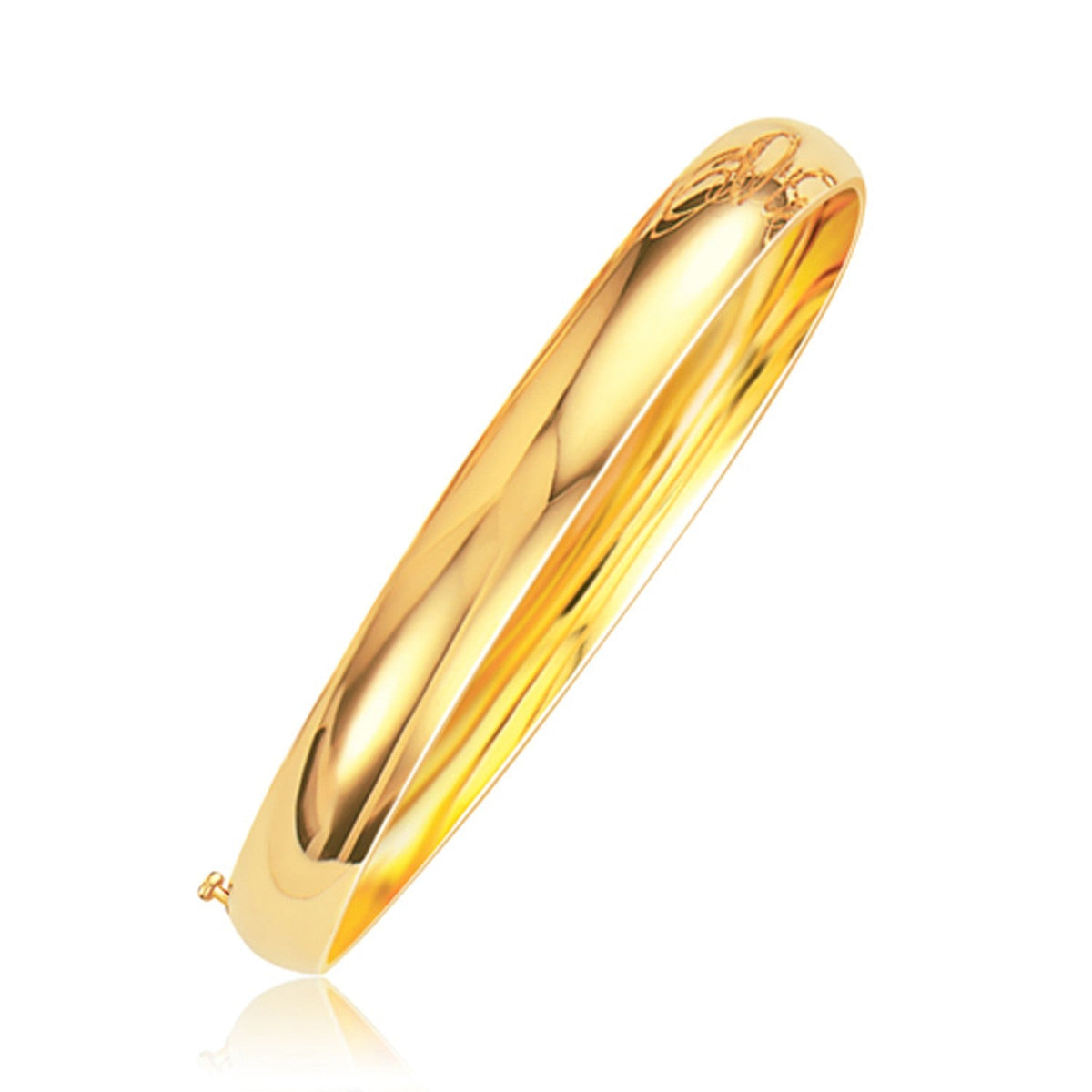 Classic Bangle in 14k Yellow Gold (8.00 mm) - LinkagejewelrydesignLinkagejewelrydesign