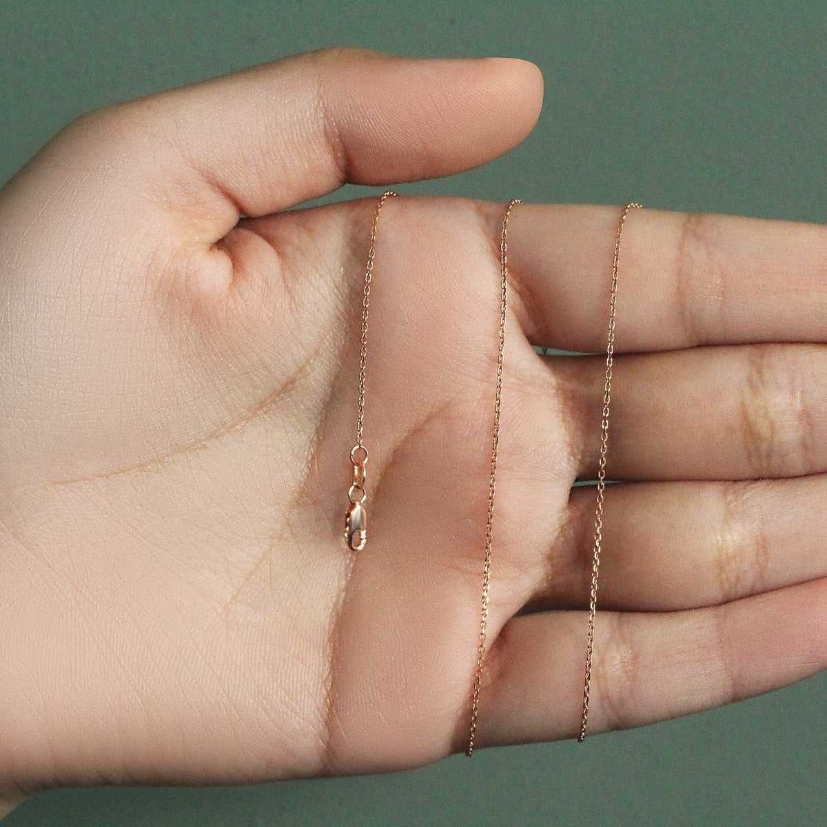 Diamond Cut Cable Link Chain in 14k Rose Gold (0.8 mm) - LinkagejewelrydesignLinkagejewelrydesign