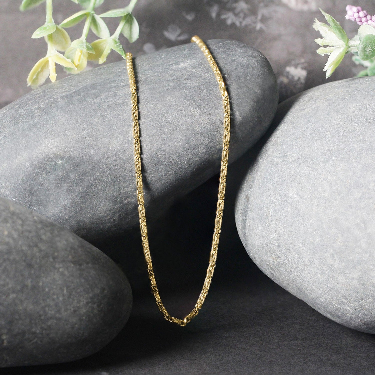 Diamond Cut Fancy Links Pendant Chain in Yellow Gold (1.50 mm) - LinkagejewelrydesignLinkagejewelrydesign