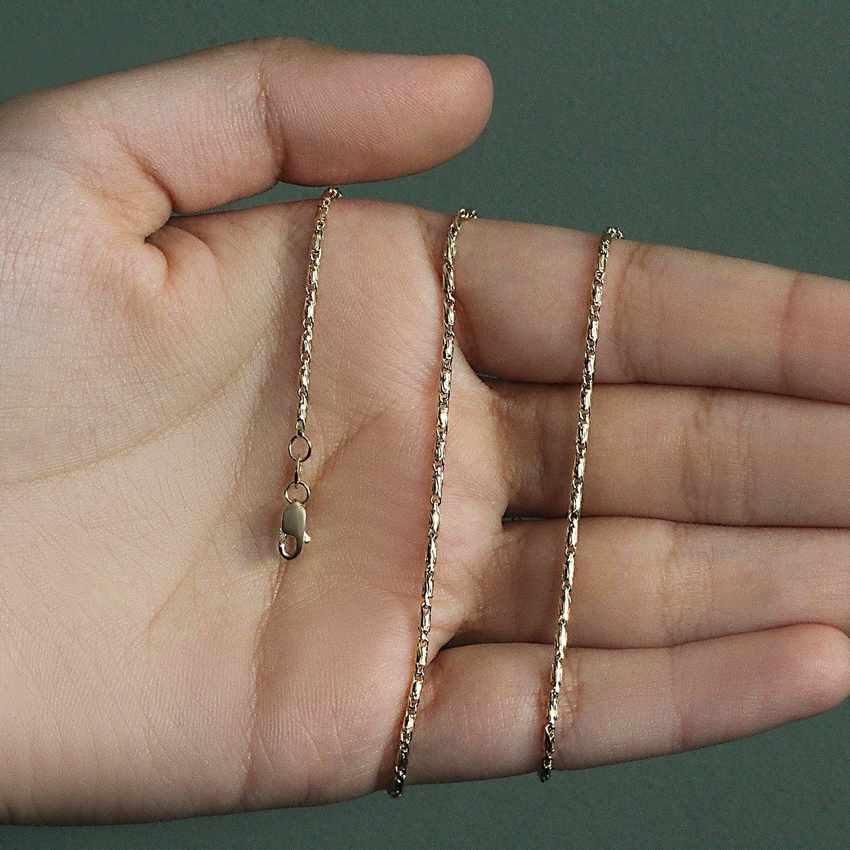 Diamond Cut Fancy Links Pendant Chain in Yellow Gold (1.50 mm) - LinkagejewelrydesignLinkagejewelrydesign