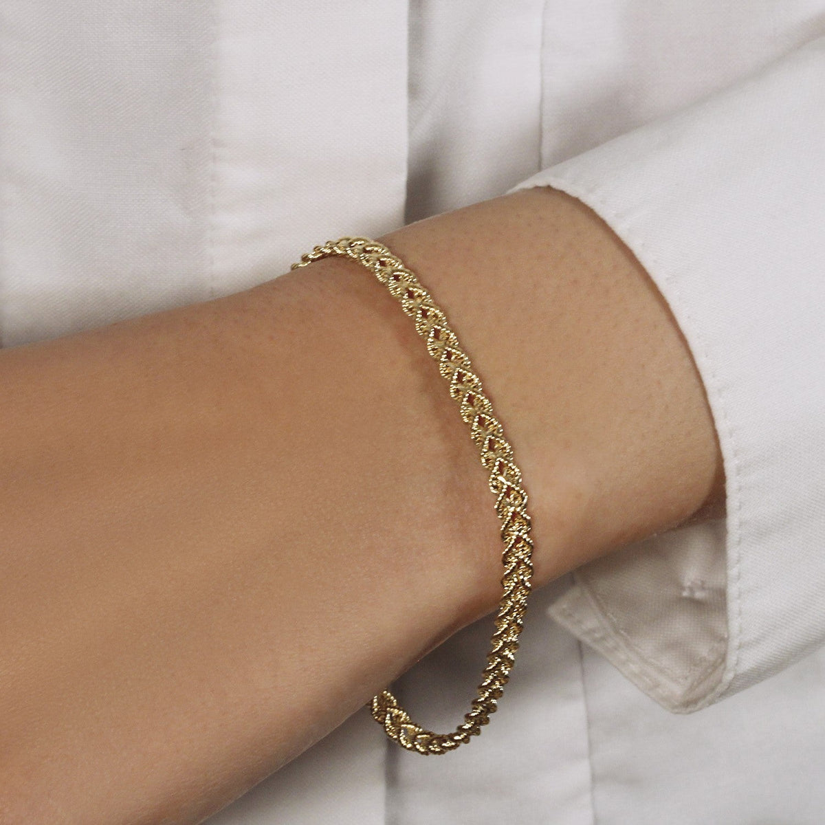 Double Rope Chain Bracelet in 10k Yellow Gold (2.10 mm) - LinkagejewelrydesignLinkagejewelrydesign