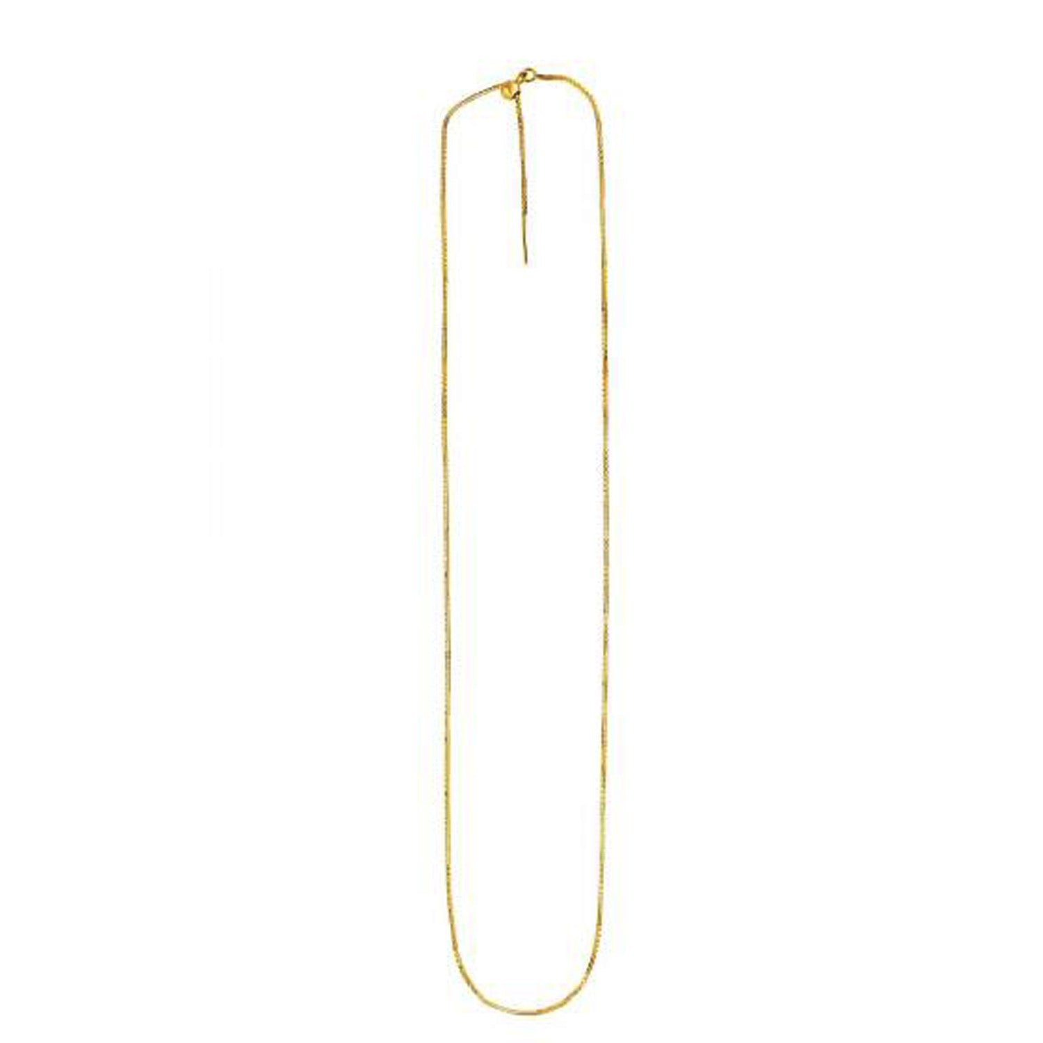 Endless Adjustable Box Chain in 14k Yellow Gold (0.95 mm) - LinkagejewelrydesignLinkagejewelrydesign