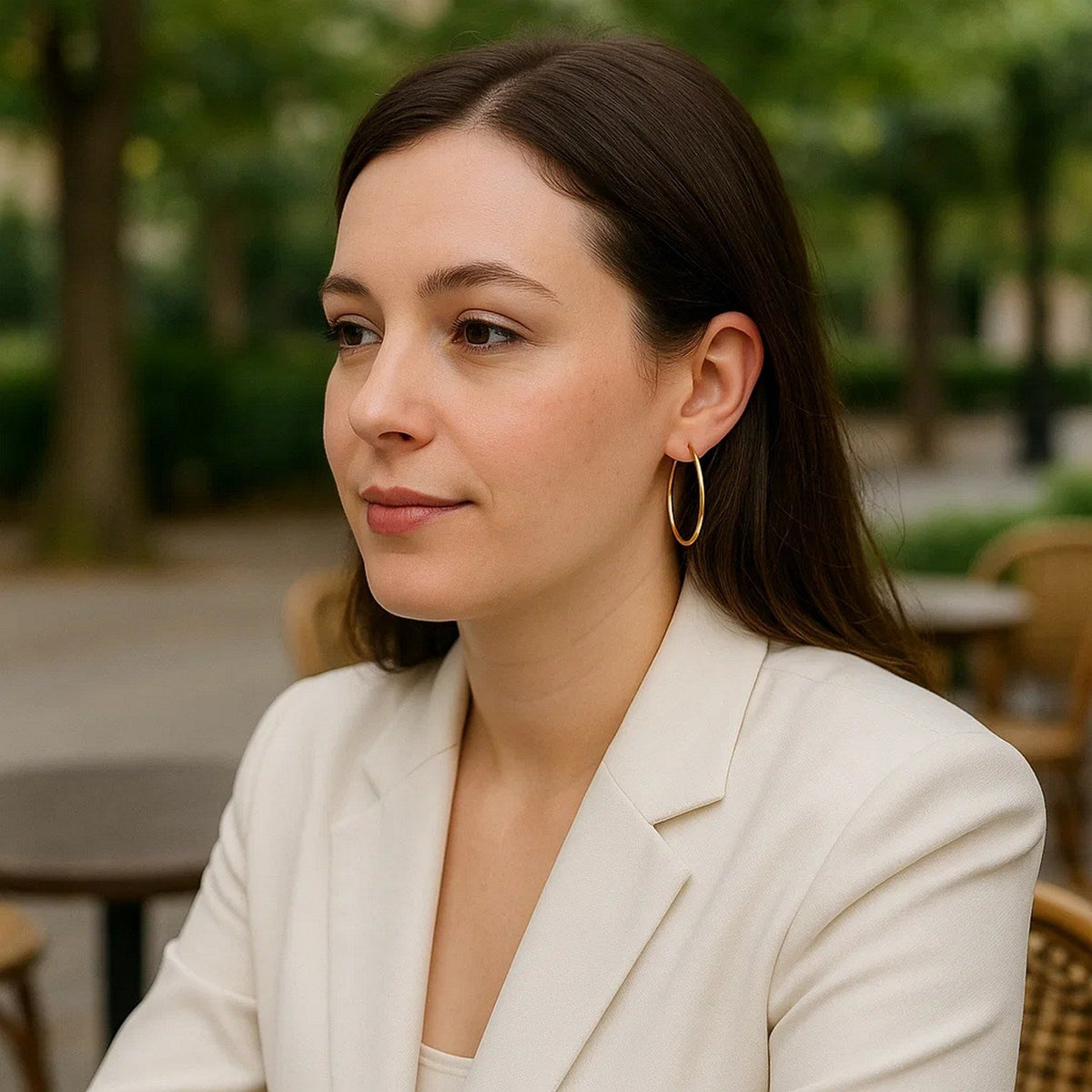 Endless Hoop Style Earrings in 14K Yellow Gold(1.2x30mm) - LinkagejewelrydesignLinkagejewelrydesign