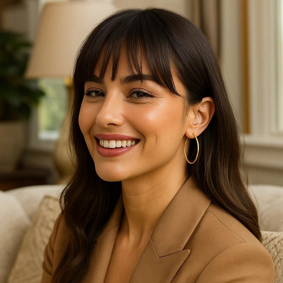 Endless Hoop Style Earrings in 14K Yellow Gold(1.2x35mm) - LinkagejewelrydesignLinkagejewelrydesign