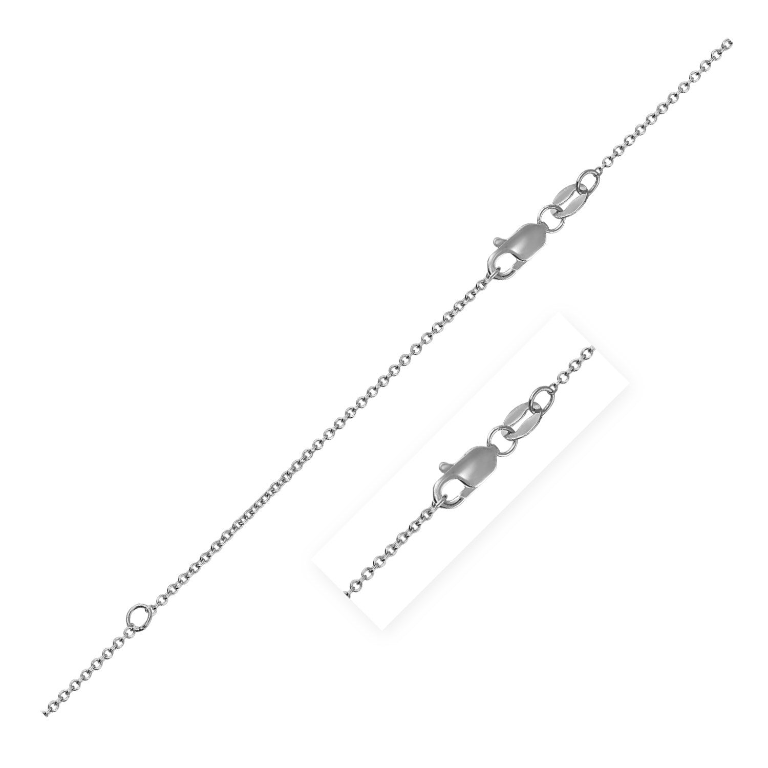 Extendable Cable Chain in 14k White Gold (1.10 mm) - LinkagejewelrydesignLinkagejewelrydesign