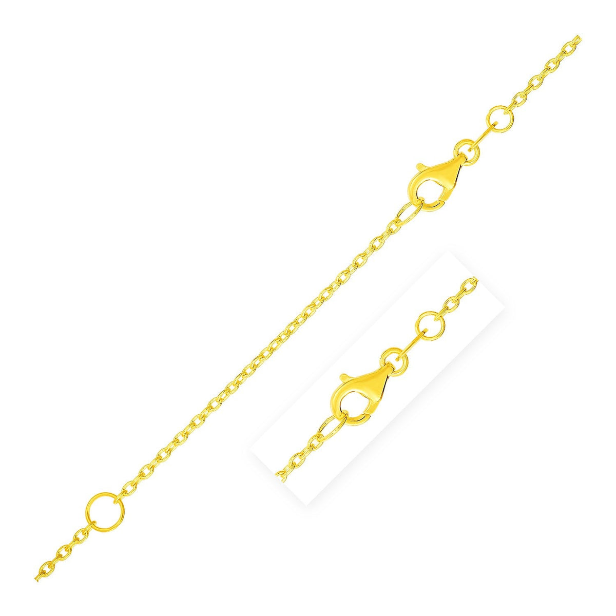 Extendable Cable Chain in 14k Yellow Gold (1.20 mm) - LinkagejewelrydesignLinkagejewelrydesign
