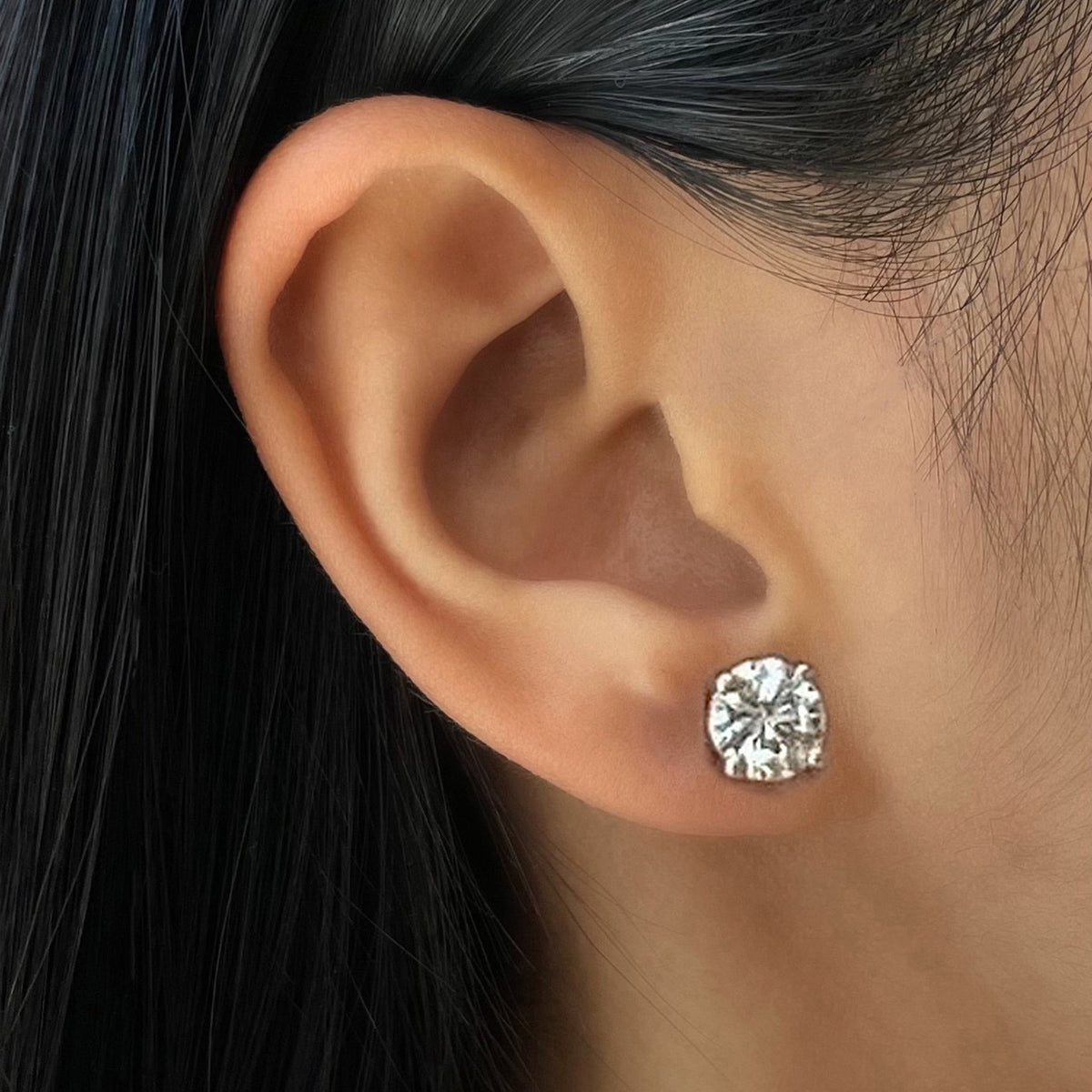 GIA Certified 14K White Gold 6.0 Cttw 4 - Prong Round Brilliant Cut Diamond Solitaire Stud Earrings with Screw Backs (F Color, VS2 Clarity) - LinkagejewelrydesignLinkagejewelrydesign