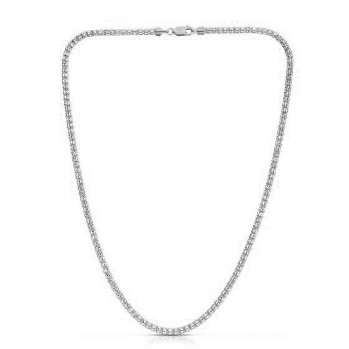 Ice Barrel Chain in 14k White Gold (3.14 mm) - LinkagejewelrydesignLinkagejewelrydesign