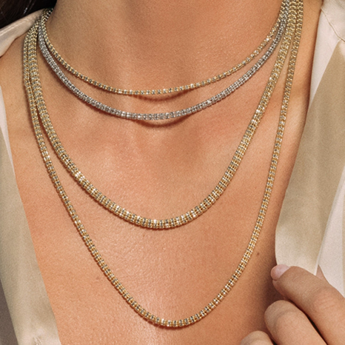 Ice Barrel Chain in 14k White Gold (3.14 mm) - LinkagejewelrydesignLinkagejewelrydesign