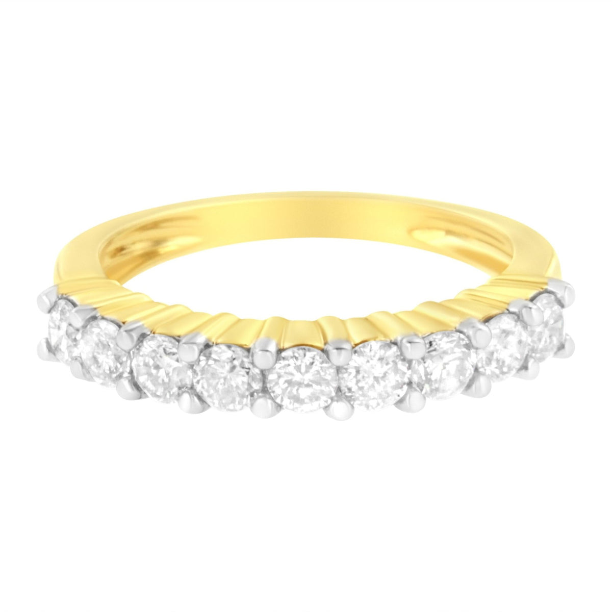 IGI Certified 10KT Yellow Gold 1 cttw Diamond Band Ring (J - K, I1 - I2) - Size 7 - LinkagejewelrydesignLinkagejewelrydesign