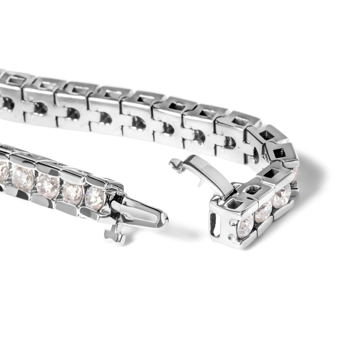 IGI Certified 14K White Gold 6.0 Cttw Channel Set Round Diamond Tennis Bracelet (I - J Color, I1 - I2 Clarity) - 7" Inches - LinkagejewelrydesignLinkagejewelrydesign