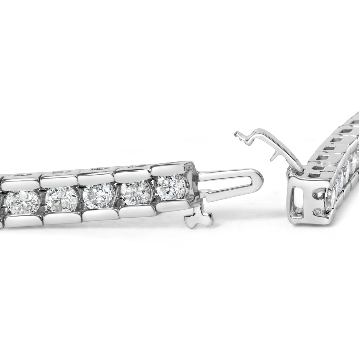 IGI Certified 14K White Gold 6.0 Cttw Channel Set Round Diamond Tennis Bracelet (I - J Color, I1 - I2 Clarity) - 7" Inches - LinkagejewelrydesignLinkagejewelrydesign