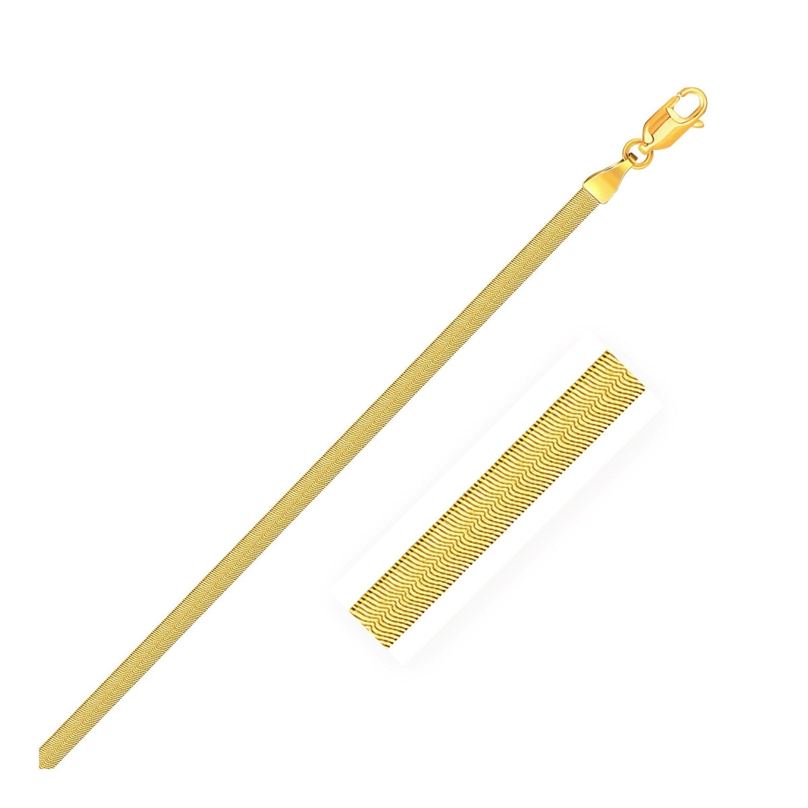 Imperial Herringbone Chain in 10k Yellow Gold (2.80 mm) - LinkagejewelrydesignLinkagejewelrydesign