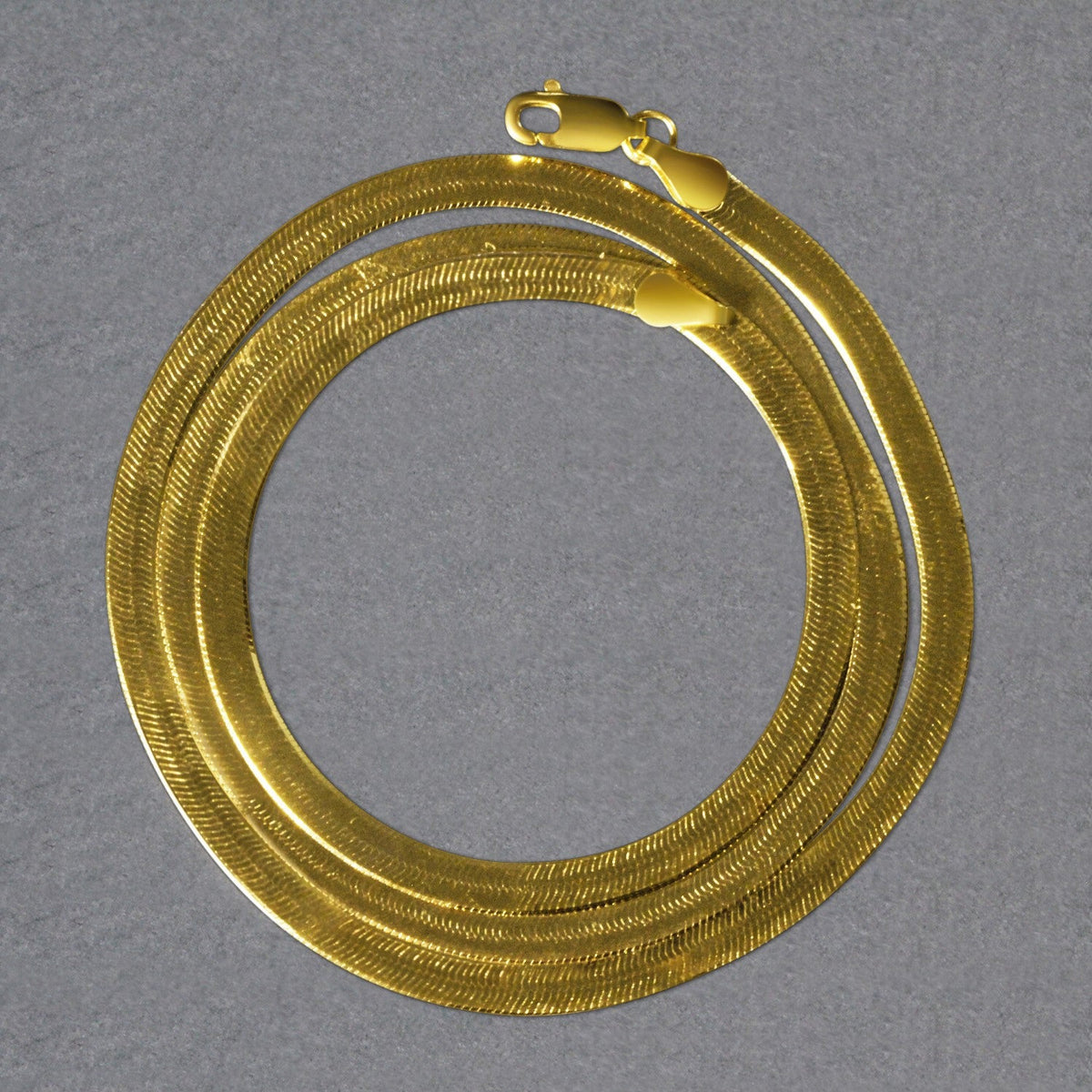 Imperial Herringbone Chain in 10k Yellow Gold (3.80 mm) - LinkagejewelrydesignLinkagejewelrydesign