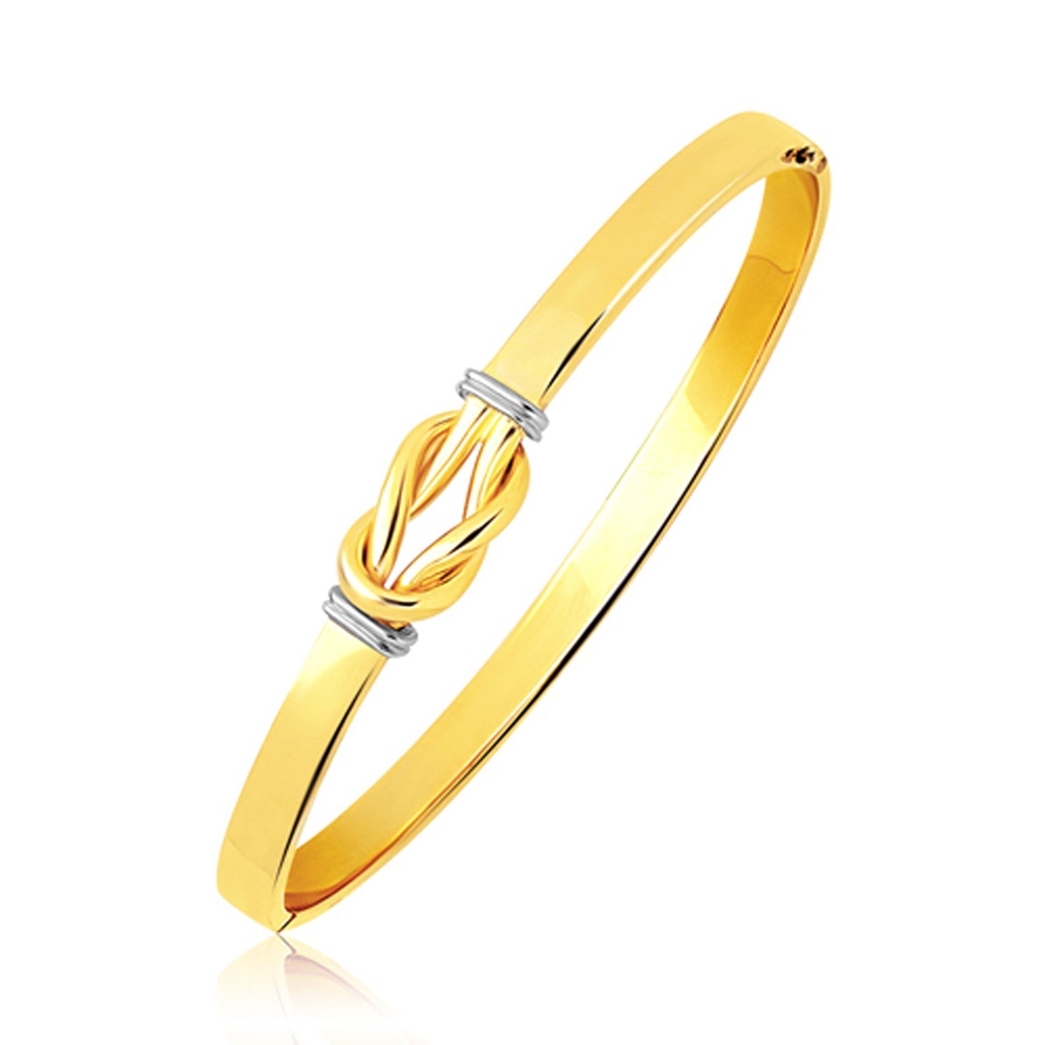 Intertwined Knot Slip On Bangle in 14k Two - Tone Gold (5.00 mm) - LinkagejewelrydesignLinkagejewelrydesign