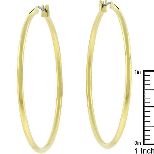 Large Golden Hoop Earrings - LinkagejewelrydesignLinkagejewelrydesign