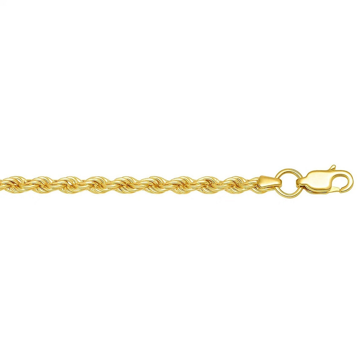 Lite Rope Chain Bracelet in 10k Yellow Gold (2.5 mm) - LinkagejewelrydesignLinkagejewelrydesign