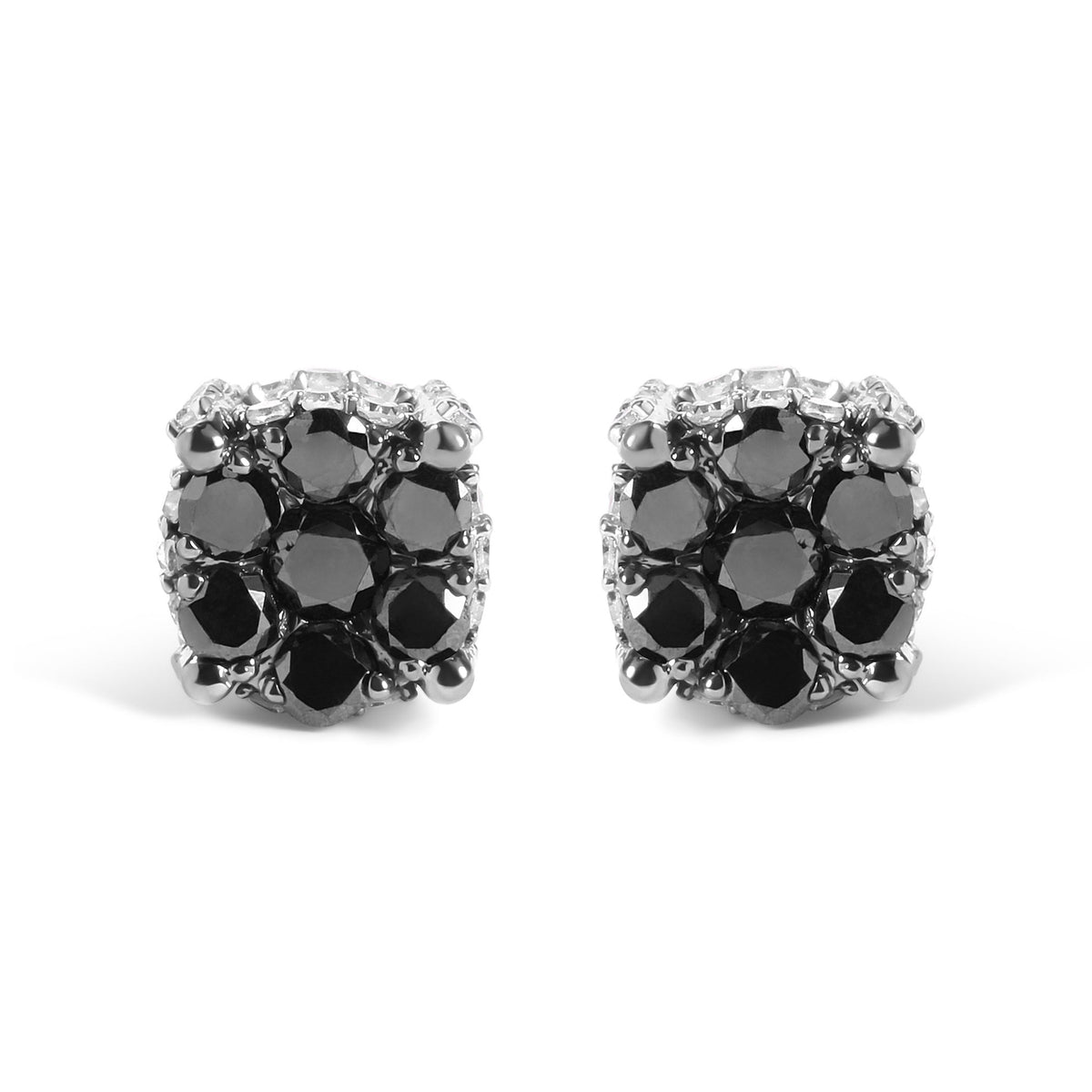 Men&#39;s 10K Yellow Gold 1.00 Cttw White and Black Treated Diamond Earring (Black / I - J Color, I2 - I3 Clarity) - LinkagejewelrydesignLinkagejewelrydesign