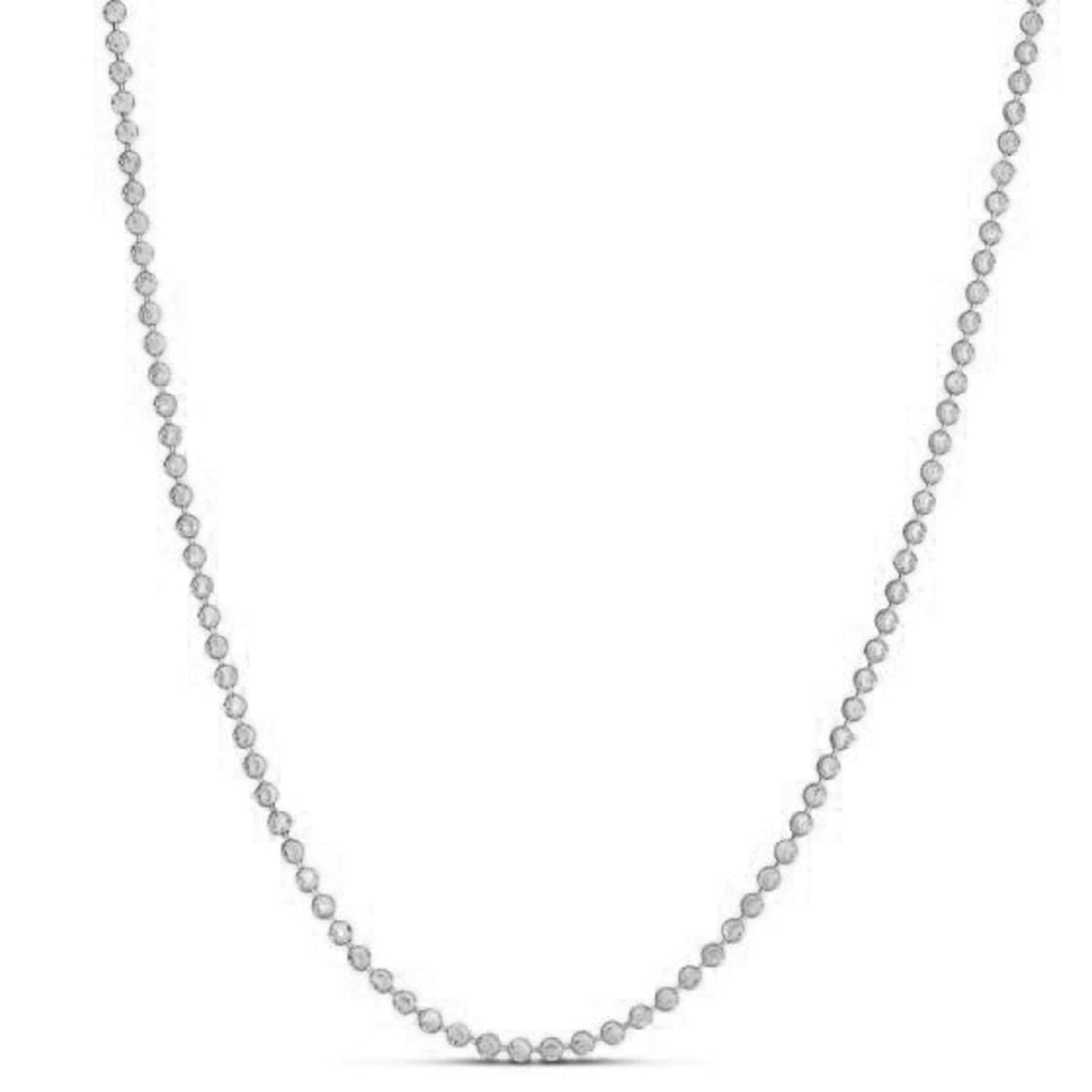 Moon Cut Bead Chain in 14k White Gold (2.50 mm) - LinkagejewelrydesignLinkagejewelrydesign
