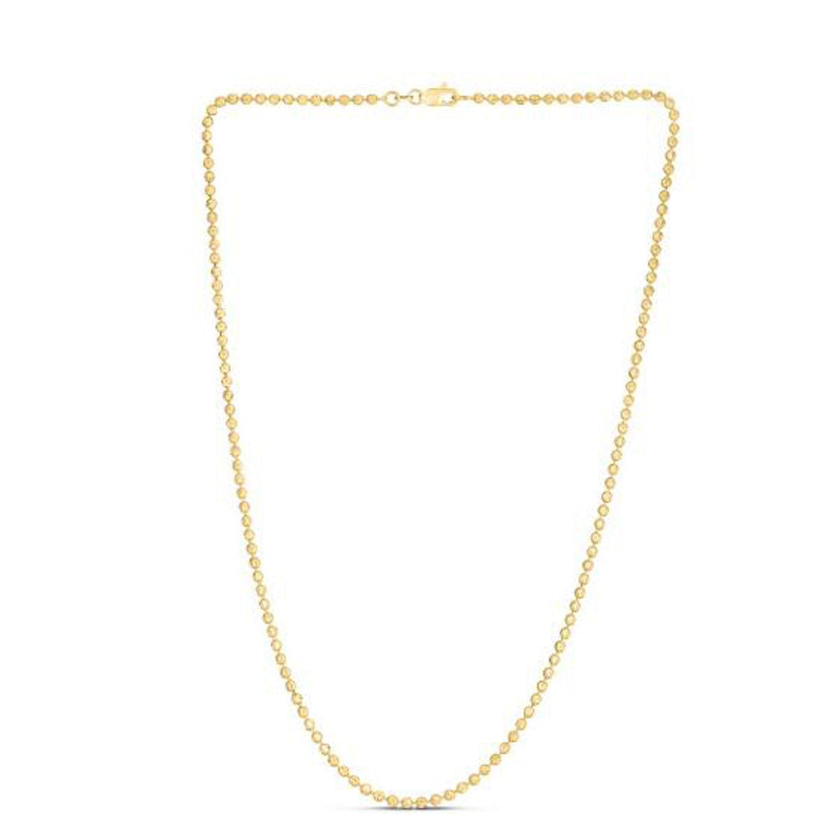Moon Cut Bead Chain in 14k Yellow Gold (2.50 mm) - LinkagejewelrydesignLinkagejewelrydesign